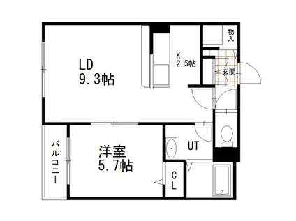 ロジュマン黒金(1LDK/3階)の間取り写真