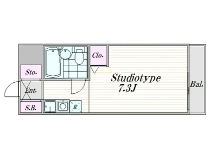 トップ西新井第2(ワンルーム/4階)の間取り写真
