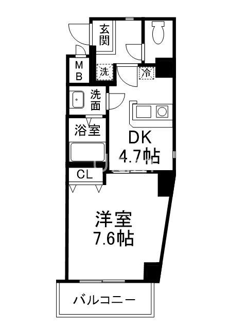 セラヴィ新丸太町(1K/5階)の間取り写真