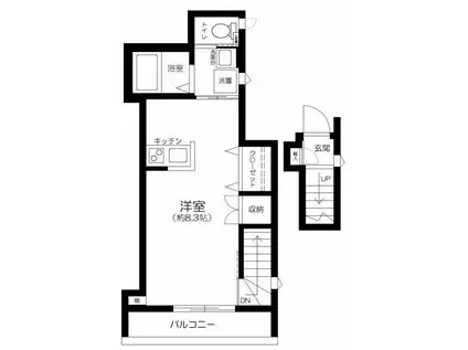 エトワール四谷(1K/2階)の間取り写真