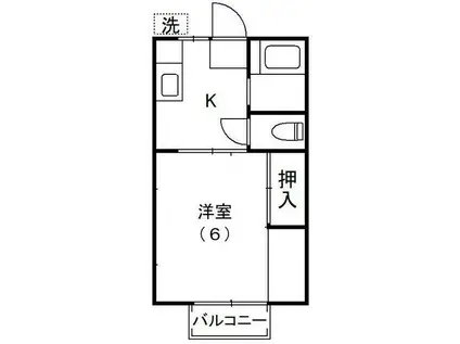 キシノハイツ(1K/2階)の間取り写真