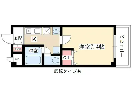 エンジェルメゾン(1K/1階)の間取り写真