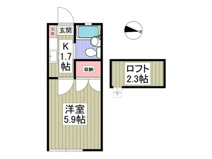 SERENA佐倉(1K/1階)の間取り写真