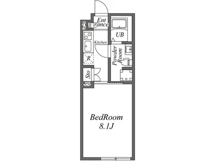 ユーレジデンス恵比寿(1K/4階)の間取り写真