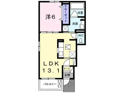 ドルチェアマーロ(1LDK/1階)の間取り写真