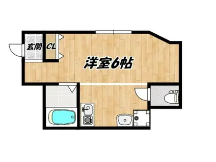 ガーデンビル(1K/4階)の間取り写真