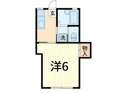 サリオカーラ(1K/1階)の間取り写真