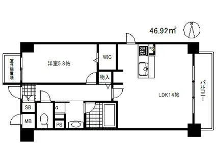 シュロスフォンコウナン(1LDK/6階)の間取り写真