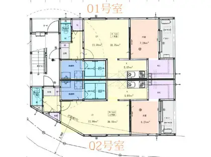 LFB APARTMENT武久町(1LDK/3階)の間取り写真