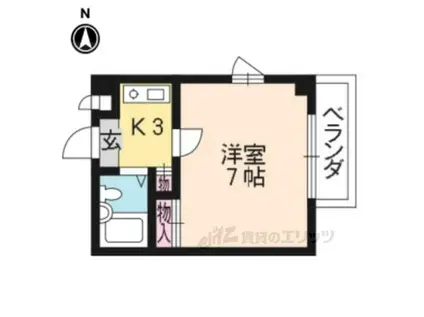 マンションTATSUMIYA(1K/3階)の間取り写真