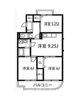 ヴィラ・ロイヤルマンション(3DK/3階)の間取り写真