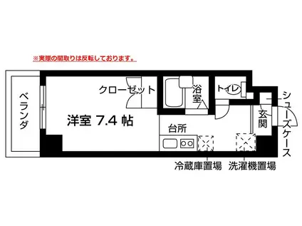 バウスクロス蒲田(ワンルーム/6階)の間取り写真