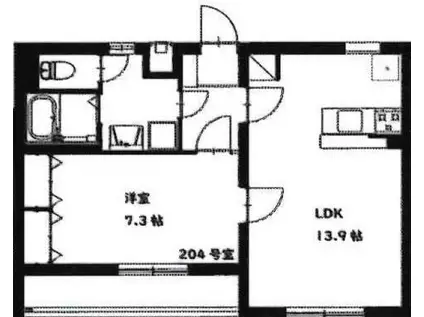 ファーム・ヴィラII(1LDK/2階)の間取り写真