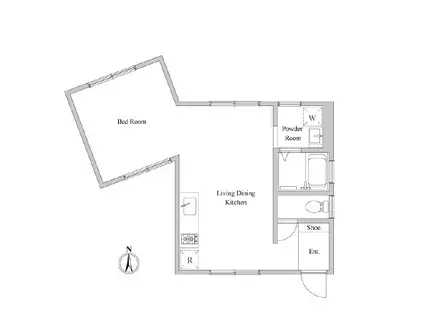 オンザパーク(1LDK/2階)の間取り写真