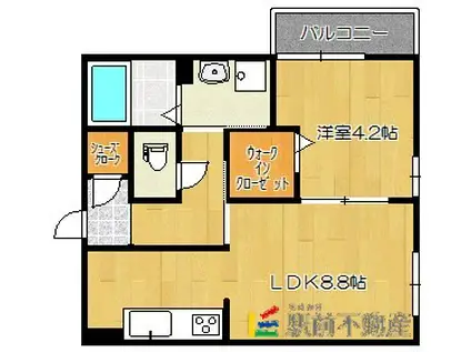 クローバーハイツ7(1LDK/2階)の間取り写真