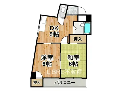 中善大正ハイツ(2DK/2階)の間取り写真