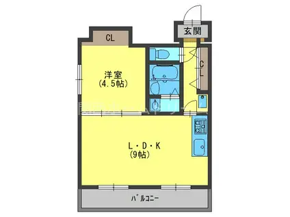 ルーナ五月田(1LDK/2階)の間取り写真