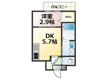 AILE放出(1DK/3階)の間取り写真