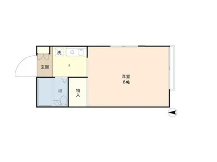 グランドゥール東浦和(ワンルーム/1階)の間取り写真