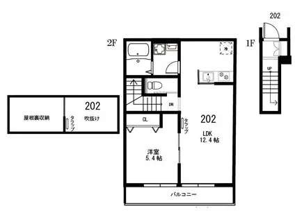 VISTA宮前(1LDK/2階)の間取り写真