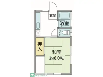 ハタノハイツ(1K/1階)の間取り写真