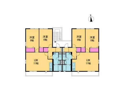 コーラル・ヒル(2LDK/1階)の間取り写真