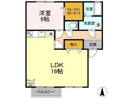 ボン・セジュール(1LDK/1階)の間取り写真