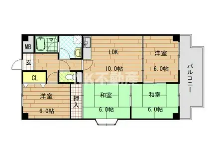 エクステンド藤戸(4LDK/4階)の間取り写真