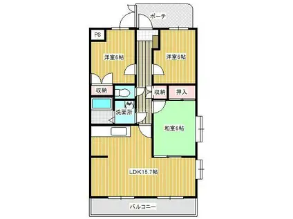 メゾン蘭(3LDK/3階)の間取り写真