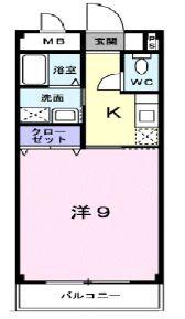 DEMAIN(1K/4階)の間取り写真