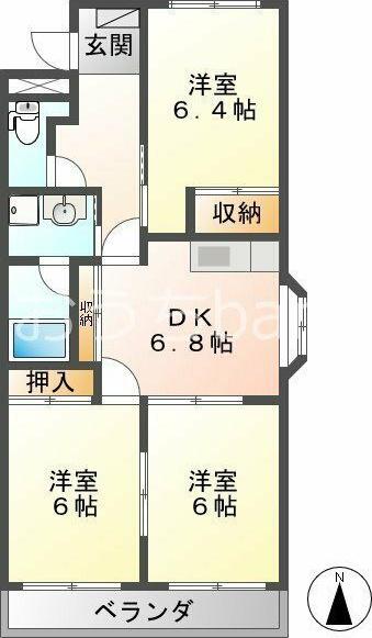 コンフォースMK(3DK/2階)の間取り写真