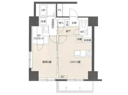 アクシルコート星井町(1LDK/3階)の間取り写真