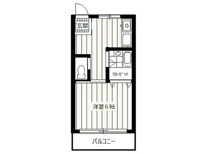 ハイム片倉II(1K/2階)の間取り写真