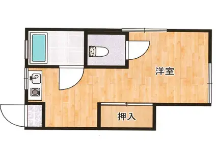 コーポ岩井(ワンルーム/1階)の間取り写真