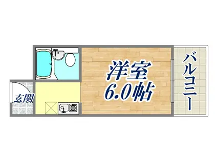 メゾン・ド六甲パート1(ワンルーム/3階)の間取り写真