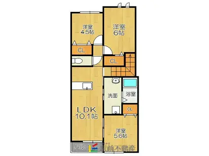 サンライズガーデン(3LDK/2階)の間取り写真