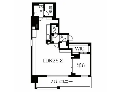 ルシェット白川公園(1LDK/3階)の間取り写真