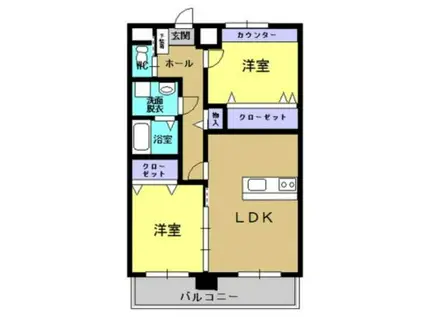 プラネートの惺(2LDK/10階)の間取り写真