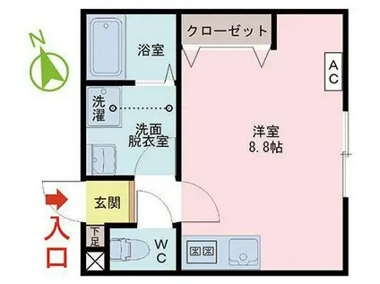 ETERNEL MS II(ワンルーム/2階)の間取り写真