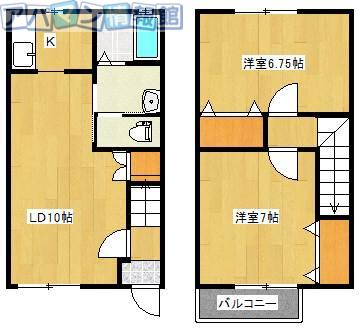 リバージュ青山東(2LDK/1階)の間取り写真