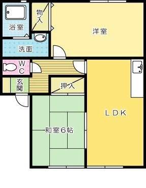 ウィンディア中井(2LDK/1階)の間取り写真