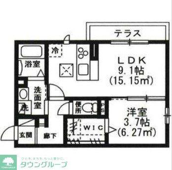 ラインハット・グランバニア(1LDK/1階)の間取り写真