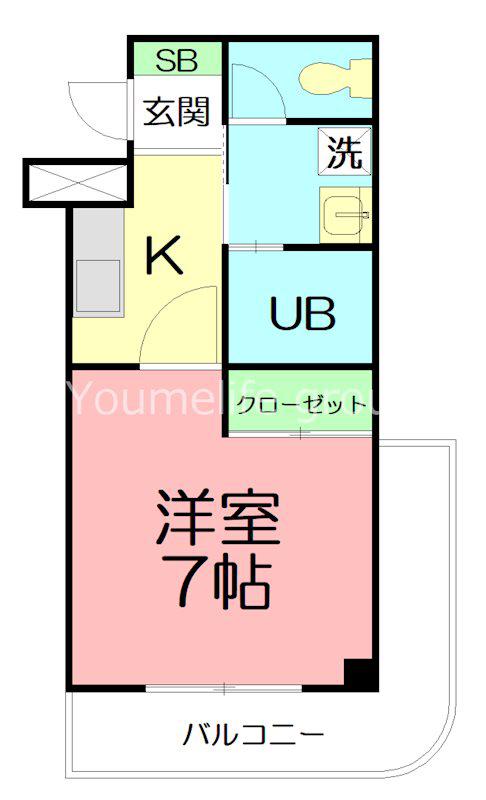 MIビル(1K/3階)の間取り写真