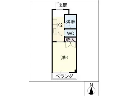 コーポ吉川(1K/2階)の間取り写真