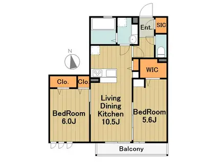 コンフォートプラスT(2LDK/2階)の間取り写真