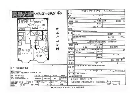 パレス・ペテル(ワンルーム/2階)の間取り写真
