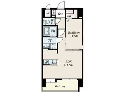 S-RESIDENCE久留米六ツ門ABRイーストI(1LDK/10階)の間取り写真