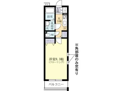 エミグランド(1K/3階)の間取り写真