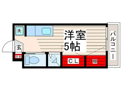 フローラ4(ワンルーム/2階)の間取り写真