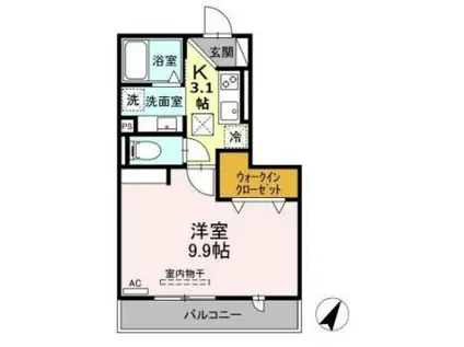 天竜浜名湖鉄道 常葉大学前駅 徒歩71分 3階建 築3年(1LDK/1階)の間取り写真